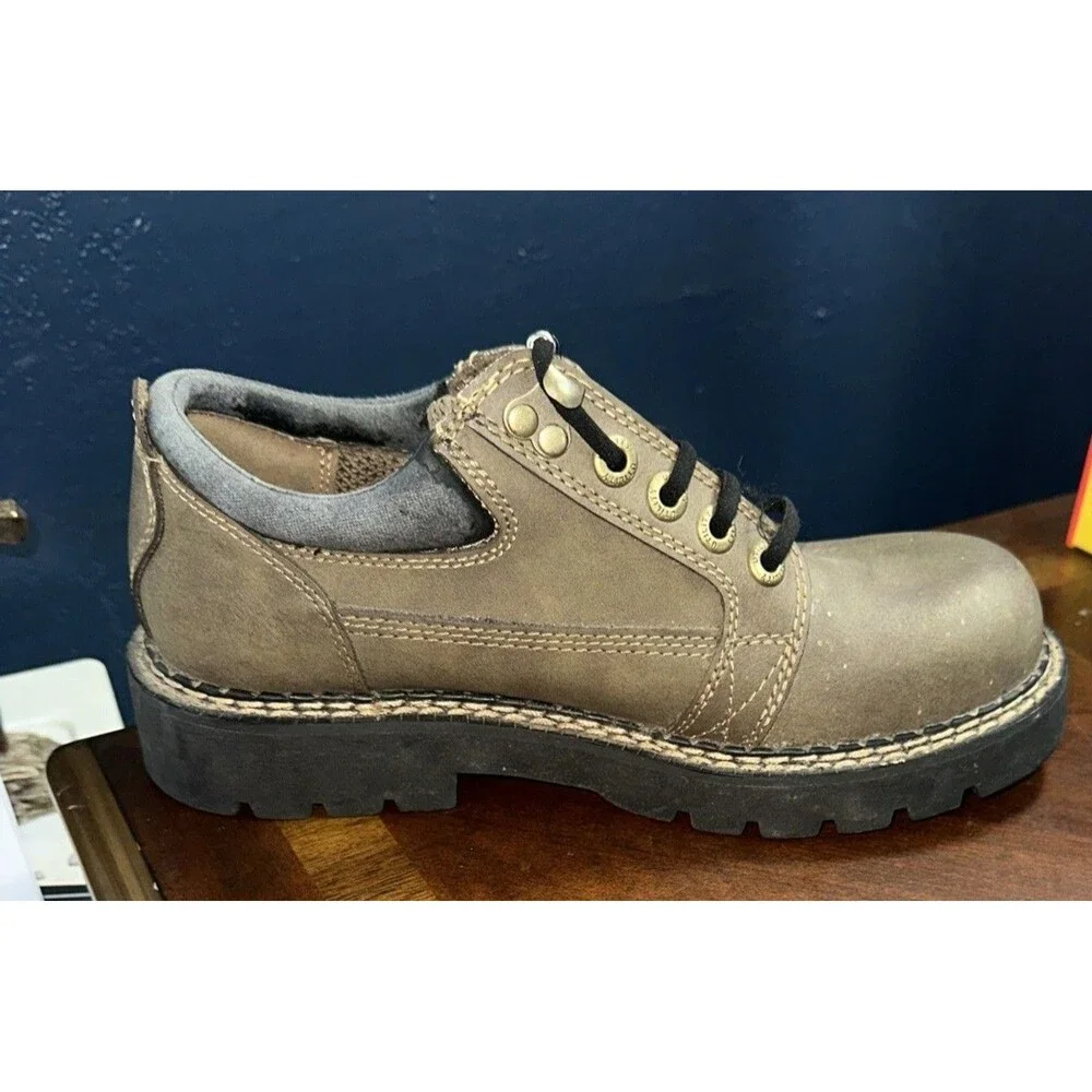 Mens Utility Steel Toe Work Shoes Size 9 Taupe
